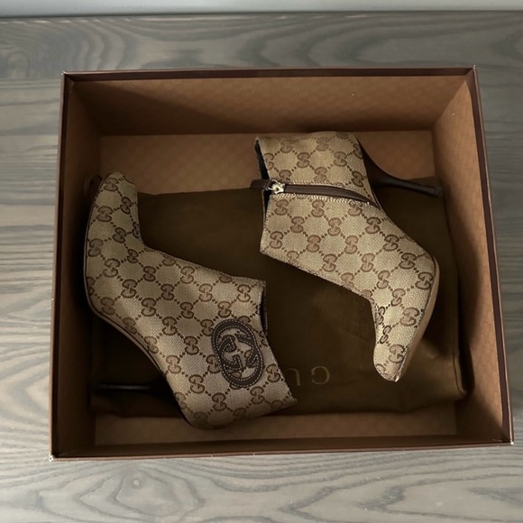 GUCCI GG MONOGRAM ANKLE BOOTS - Picture 13 of 13